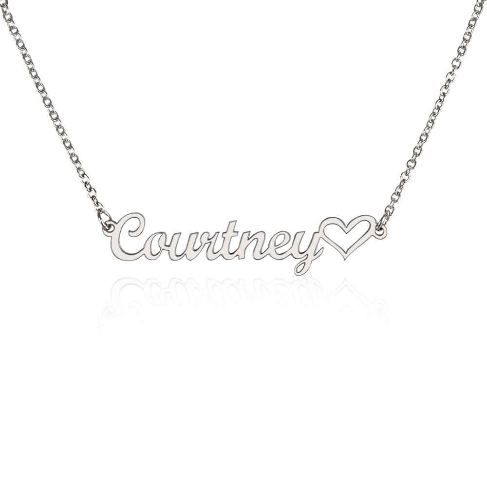 Child necklace with name in heart shape