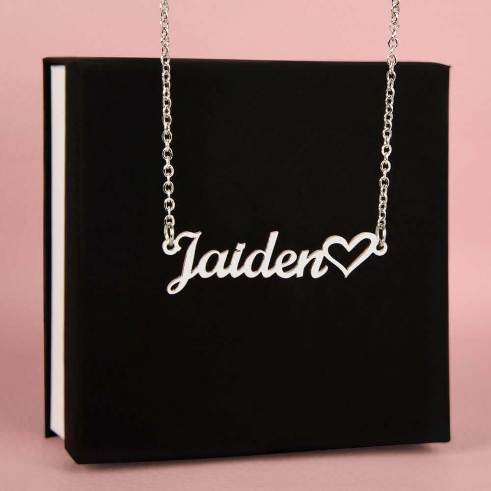 Child necklace with name in heart shape