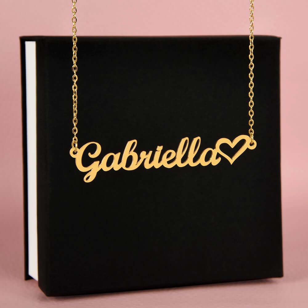 Child necklace with name in heart shape